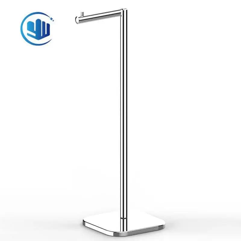 Stainless Steel Brushed Free- Standing Toilet Paper Holder Kitchen Bathroom Storage Rack No Drilling Required Vertical Design