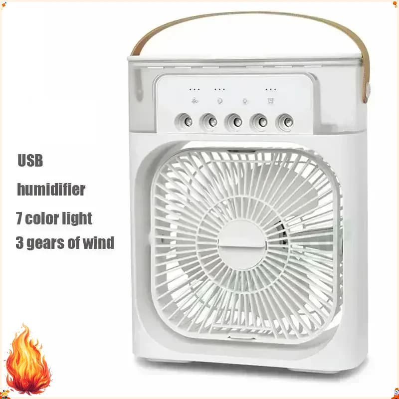 Nuovo Mini Raffrescatore d'Aria Portatile 3 in 1 con Ventilatore, Condizionatore d'Aria Domestico con Luce Notturna a LED e Umidificatore per Casa e Ufficio