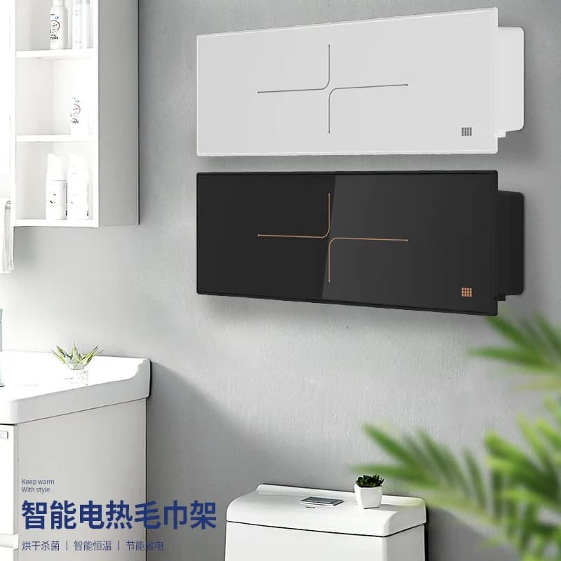 Porta carta igienica intelligente con riscaldamento elettrico per asciugamani da bagno, stendino e ripiano per riscaldamento