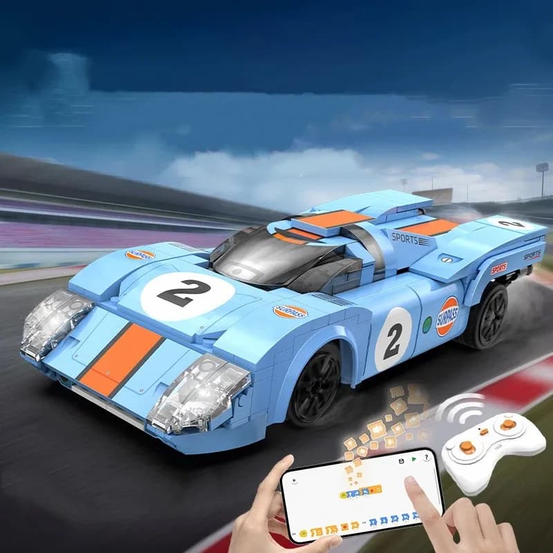 Modello tecnico di auto sportiva Azure Storm, kit di blocchi di costruzione di auto da corsa 1:20 per gli amanti delle auto e gli appassionati di auto muscolari 266 pezzi)