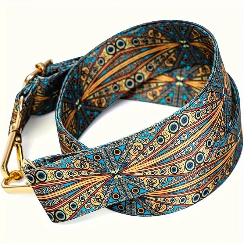 A Bohemian-Style Nylon Strap That Is Adjustable And Wide, Perfect for Vintage Fashion And Travel, And Can Be Hand Washed