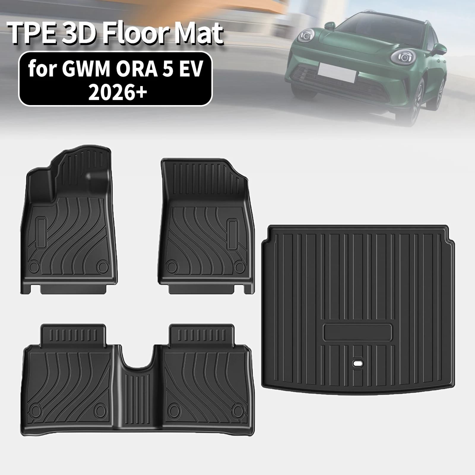 for GWM ORA 5 EV 2026 2027 LHD Eco-Friendly TPE Floor Mats All Season Non-Slip Dustproof Car Interior Accessories