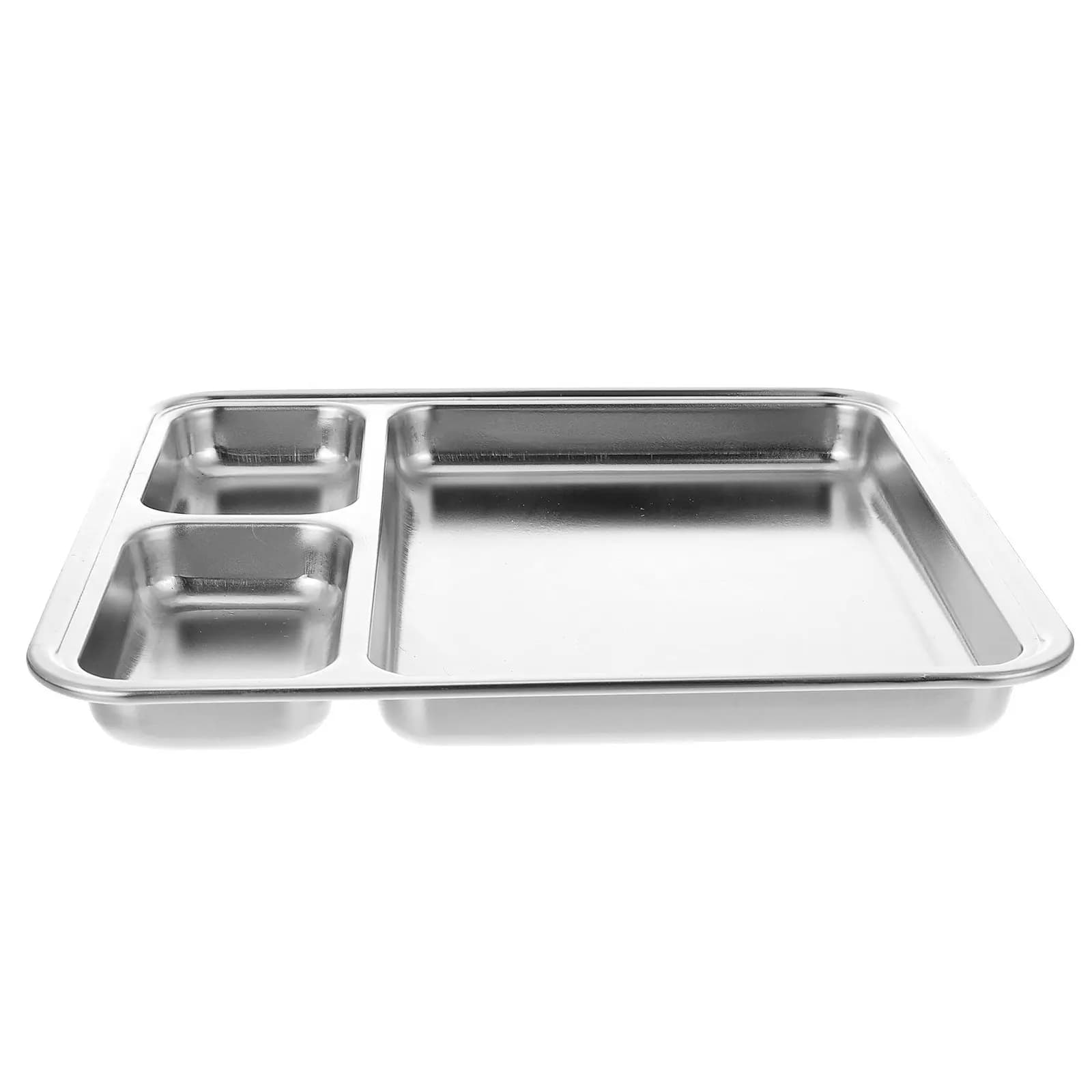 Piatto Multi-Scomparto in Acciaio Inox Riutilizzabile per Ravioli, Salse BBQ e Preparazione Pasti