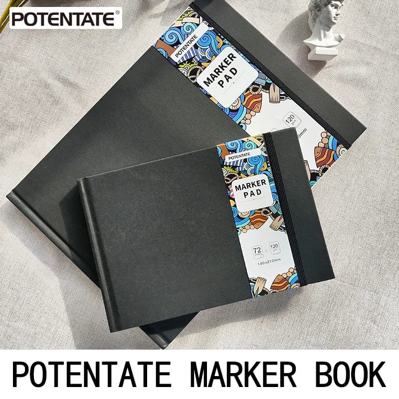 Potentate Marker Book Pen Sketchbook Color Pencil A4 A5 Artist Drawing Book Impermeable and Fuzz-Free 120Gsm 72 Pages