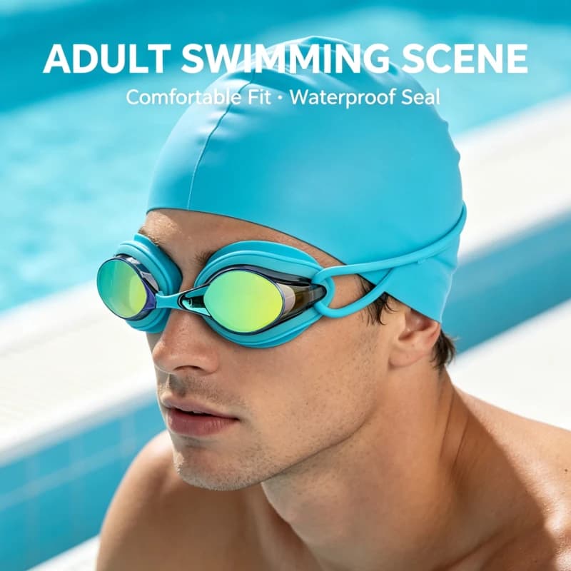 Lightweight Swimming Goggles Waterproof Anti-Fog Adult Swim Glasses Fashion Eyewear Comfortable Fit Soft Silicone Clear View