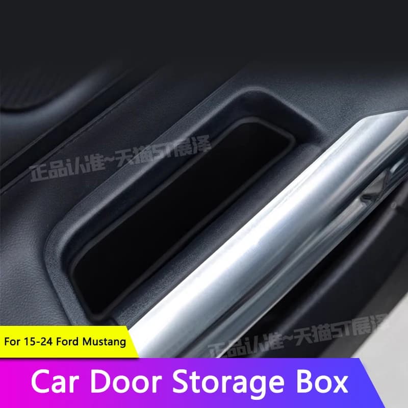 QHCP Porta Auto Scatola di Immagazzinaggio Portaoggetti Custodia Maniglia Della Porta Scatola di Immagazzinaggio Organizzatore Per Ford Mustang 2015-2023 2024-2025 Accessori