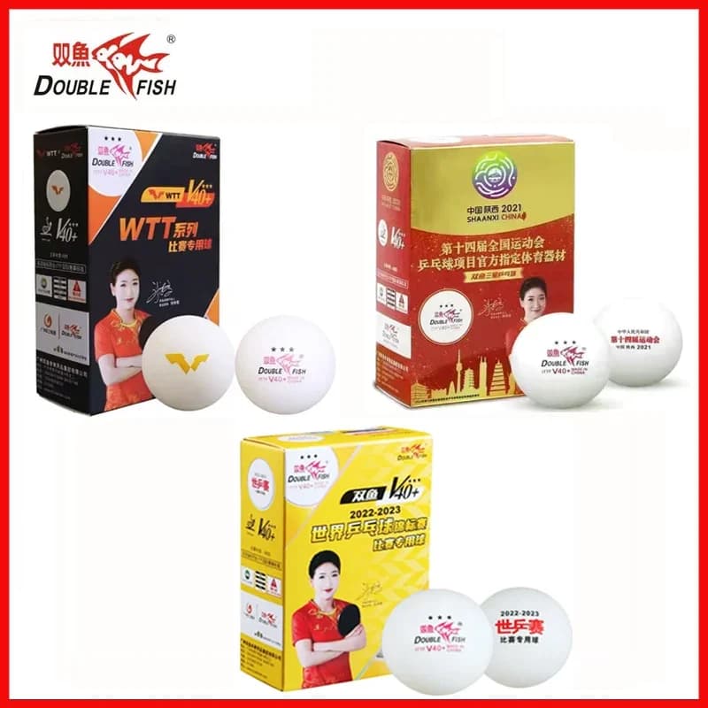 Palline da Ping Pong a 3 stelle Double Fish V40 + palline da Ping Pong speciali per WTT ABS nuovo materiale palline aggraffate per competizione 6/Pack