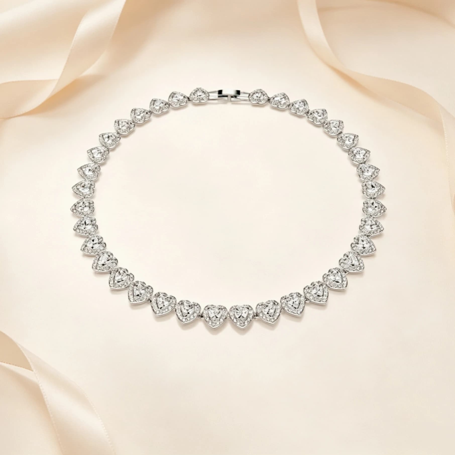 High-quality Classic Heart-shaped Zircon Necklace, Bracelet, and Earrings Set, S925 Silver, Gift, Party, Couple