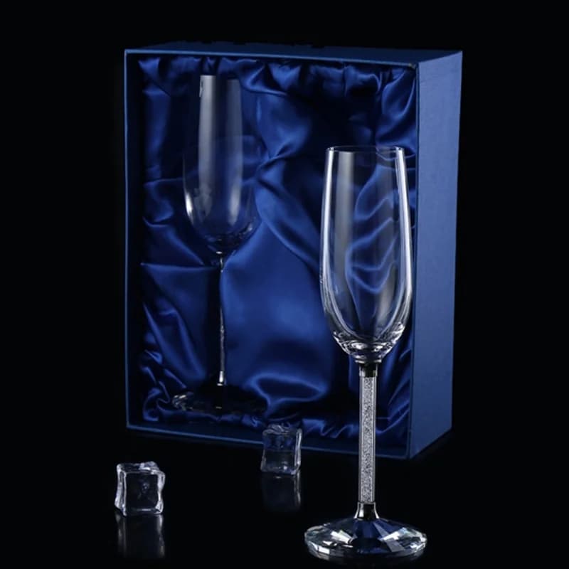 Bicchiere da vino per matrimonio creativo, flauti da champagne unici, regalo per feste cristalline, calice in vetro per tostare, anniversario di cristallo