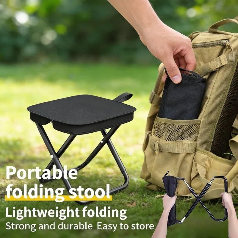 Tourist Folding Chair Portable Lawn Stool Fishing Stool Outdoor Picnic Travel Handbag Mini Seat Beach Hiking Compact Rest Tool