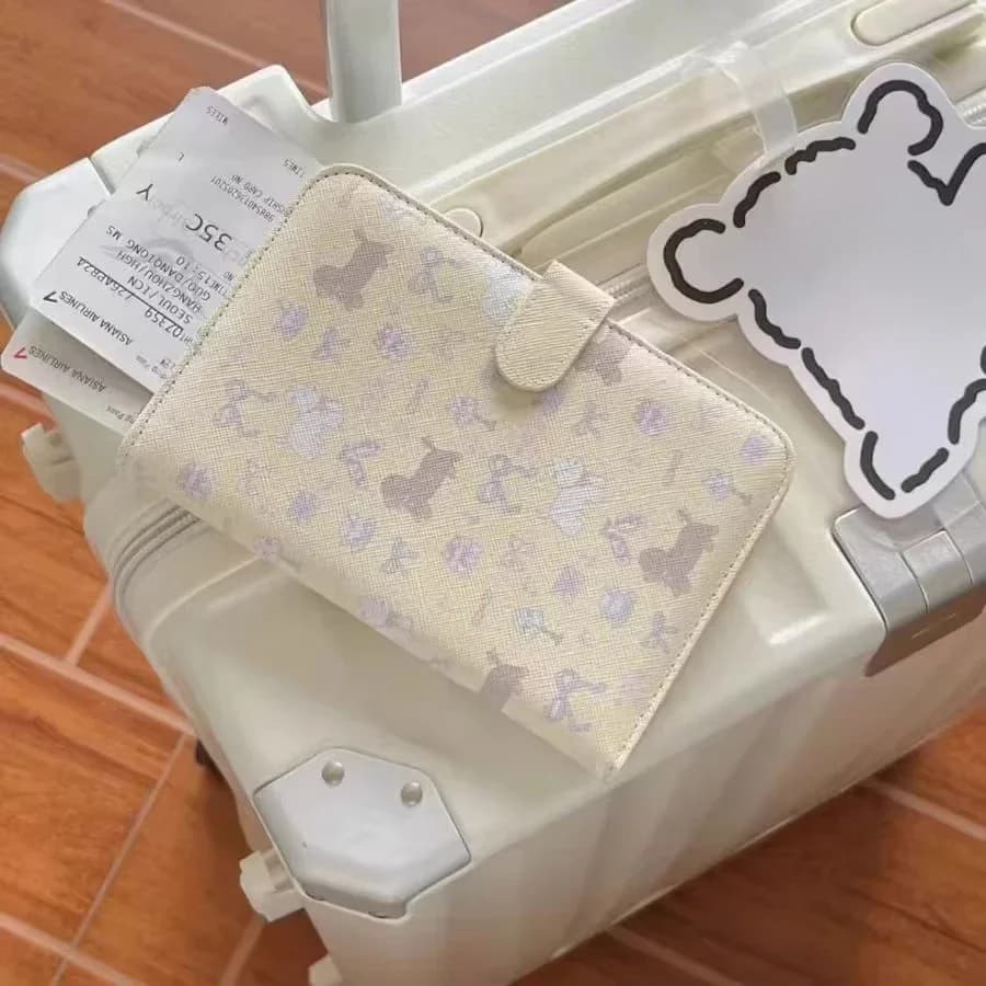 Simpatico fiocco cane stampa uomo donna impermeabile porta passaporto coperture custodia da viaggio PU carta di credito portafoglio passaporto libro copertina passaporto