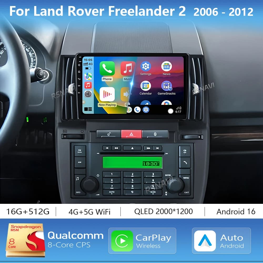 Android 15 Carplay Auto 2K Schermo Autoradio Lettore Multimediale Per Land Rover Freelander 2 2006 - 2012 DSP 2din Autoradio Stereo