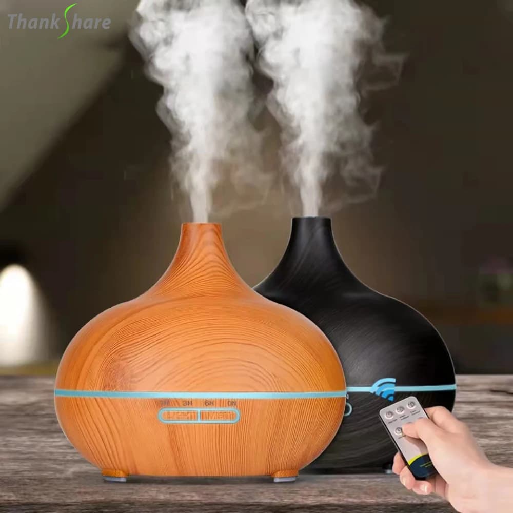 Diffusore di Oli Essenziali, Umidificatore d'Aria a Ultrasuoni per Aromaterapia, Controllo Remoto Automatico, Umidificatore da 300 500 1000ml