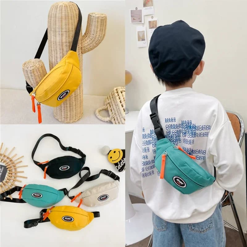 2023 Borse a tracolla per bambini per ragazzo Tinta unita Lettera Marsupio Fuori Moda Soldi Borse per monete Borsa Sport Cintura Borse sul petto