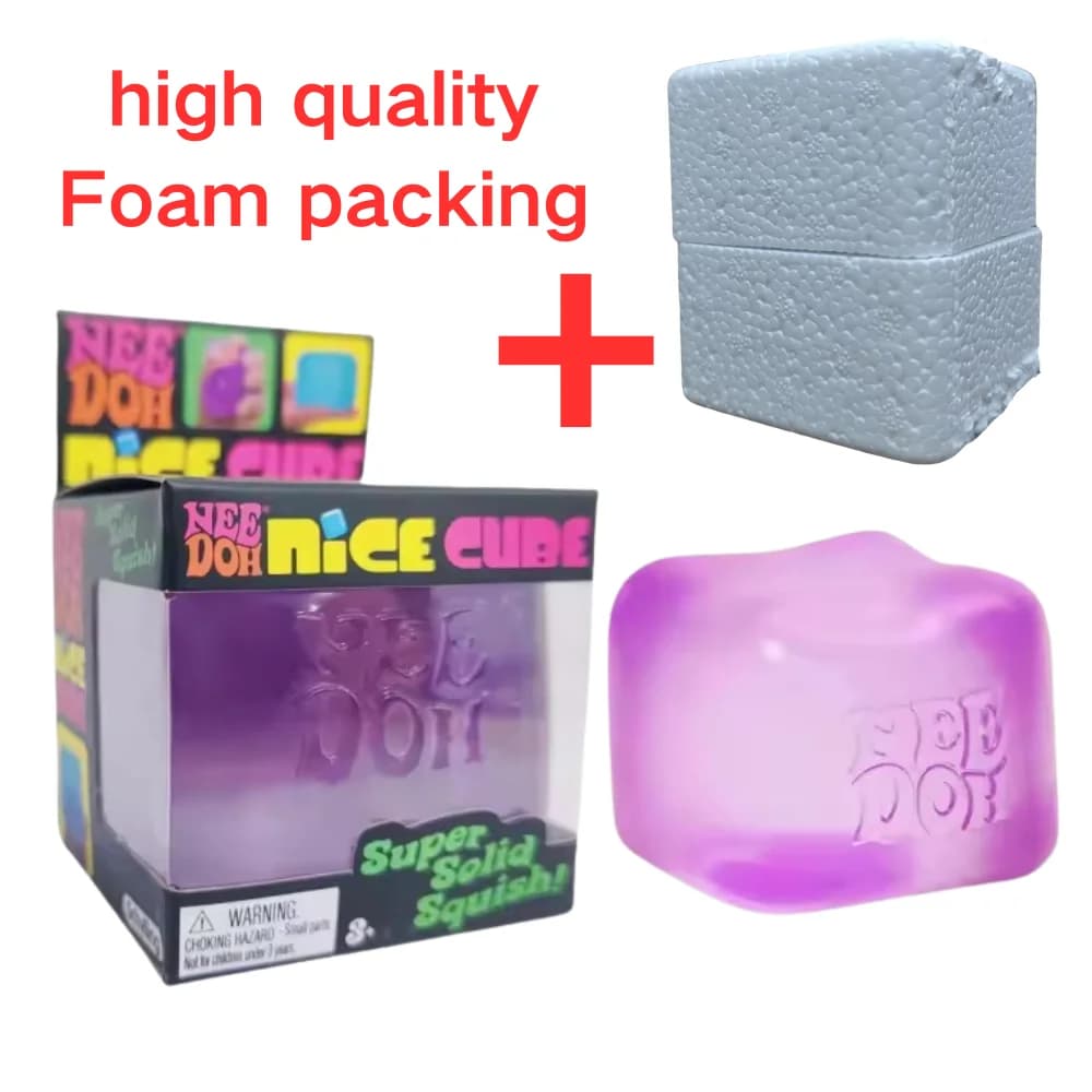 Schylling Needoh Nice Cube, Giocattolo Sensoriale Testurizzato, Palla e Cubo Antistress per Ansia e Concentrazione, Giocattolo di Decompressione per Adulti e Bambini