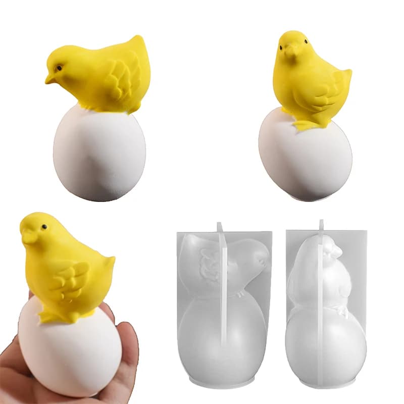 New Easter Chicken And Egg Silicone Molds | Ideal For Easter Plaster Figurines, Scented Candles, Resin Crafts | Perfect