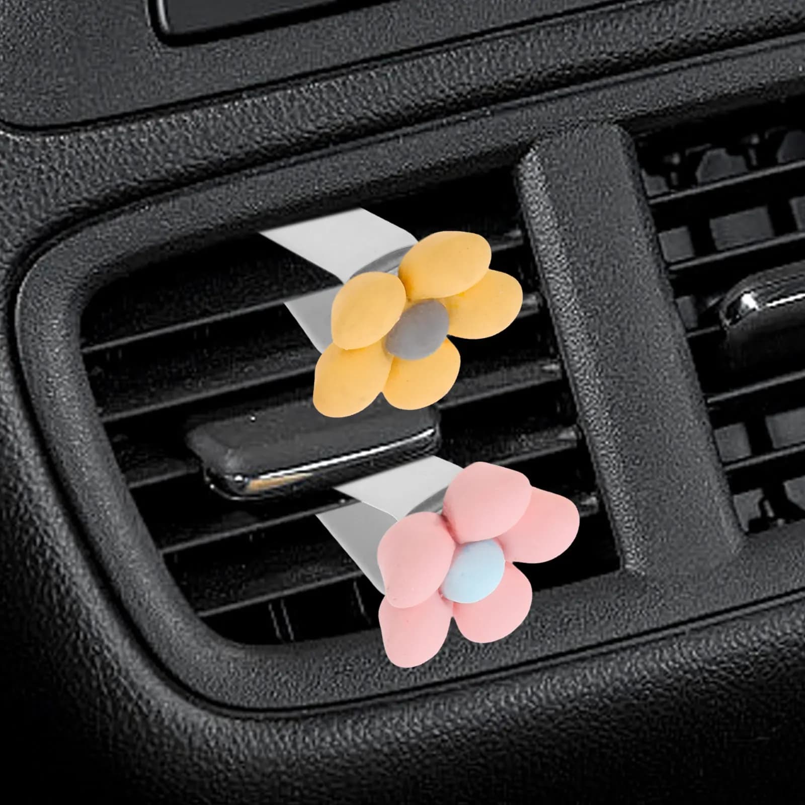 4 Pezzi Clip per Bocchette d'Aria Auto in ABS, Porta Deodorante per Auto, Facile Installazione, Design Moderno ed Elegante, Clip Universale per Bocchette d'Aria
