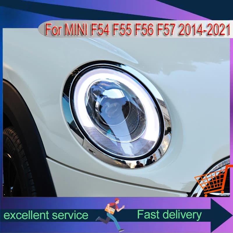 Coppia di fari anteriori allo xeno a LED per MINI F54 F55 2014-2021, accessori con lente proiettore DRL F56 F57 per modifica auto