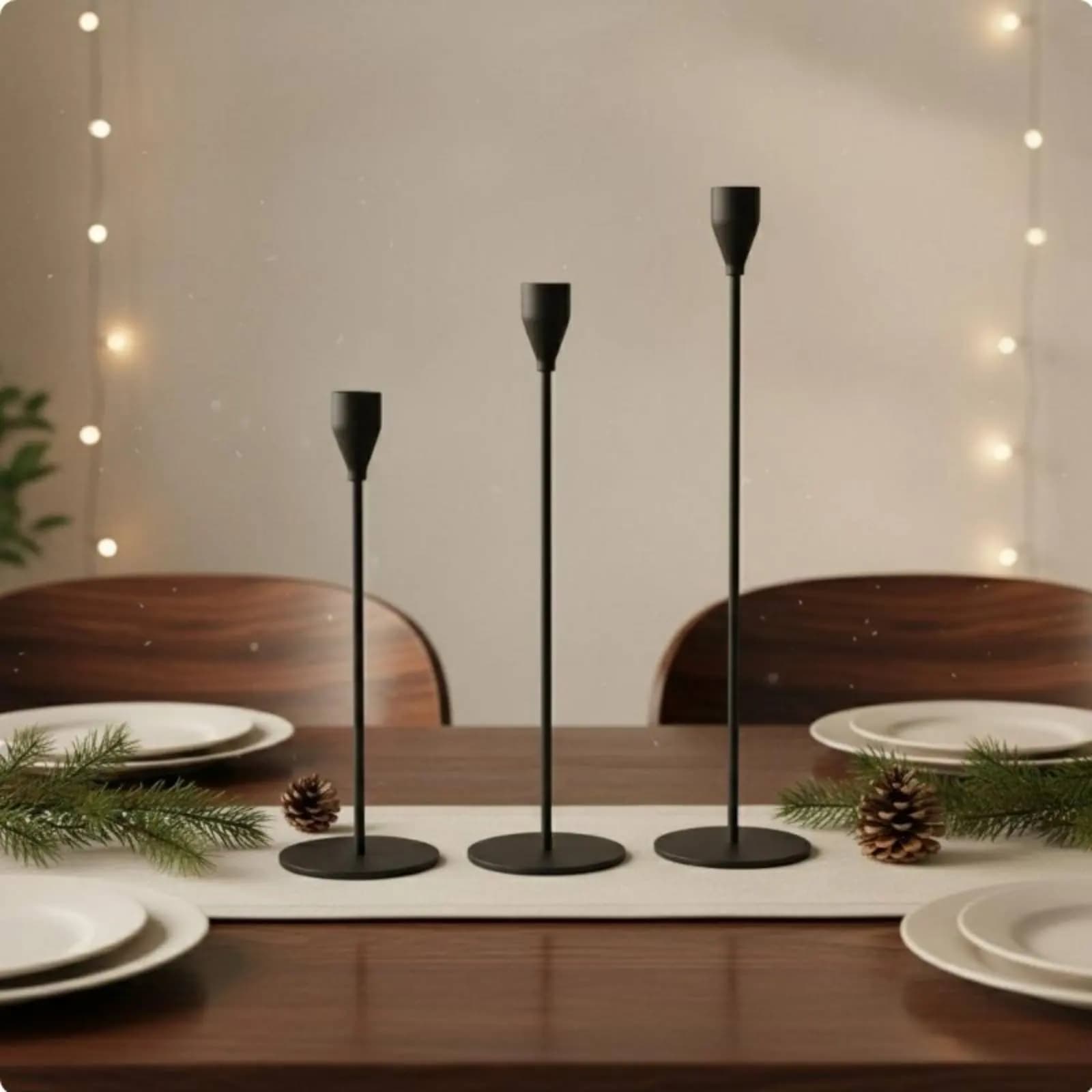 Set di 3 Portacandele in Metallo, Design Europeo Moderno, Elegante Candelabro Dorato a 3 Pezzi, Centrotavola Raffinato