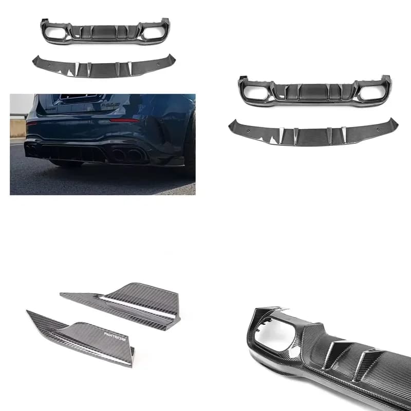 2026 Hot Sale New Dry Carbon Fiber Rear Diffuser Bumper Lip Spoiler for W177 Class Sport A35 A45s Hatchback