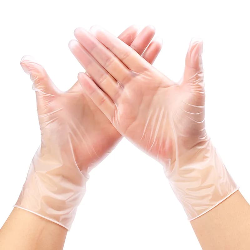 Guanti monouso in PVC - 50 pezzi di guanti per la pulizia, la movimentazione degli alimenti e il salone (senza lattice, senza polvere, MSizes)