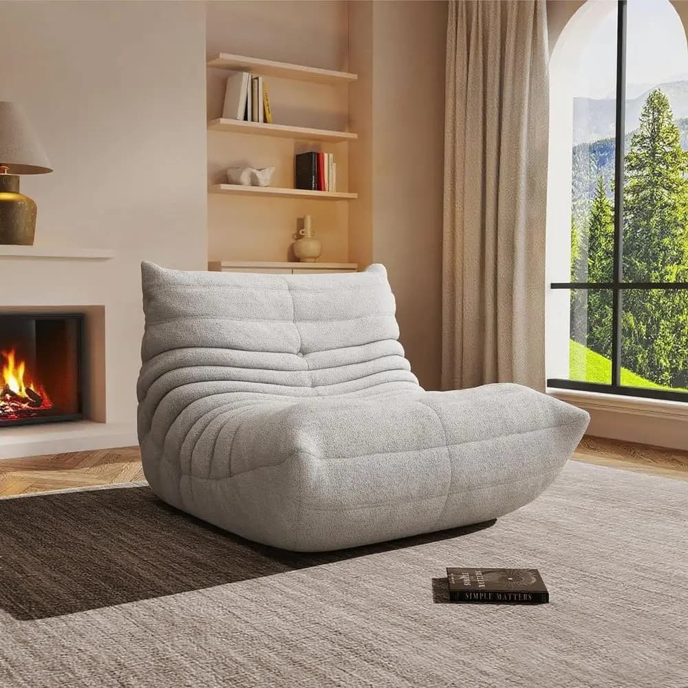 Poltrona Sacco in Memory Foam per Adulti - Ideale per Gaming, Soggiorno e Ufficio (Grigio, Piccola)