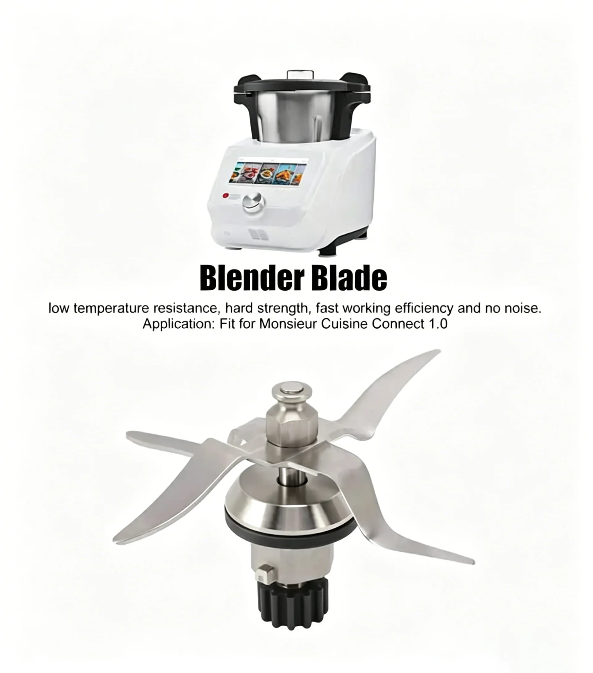 Lama di Ricambio per Frullatore Monsieur Cuisine Connect 1.0, 12 Denti 4 Lame in Acciaio Inossidabile, Testa di Taglio, Accessorio per Mixer