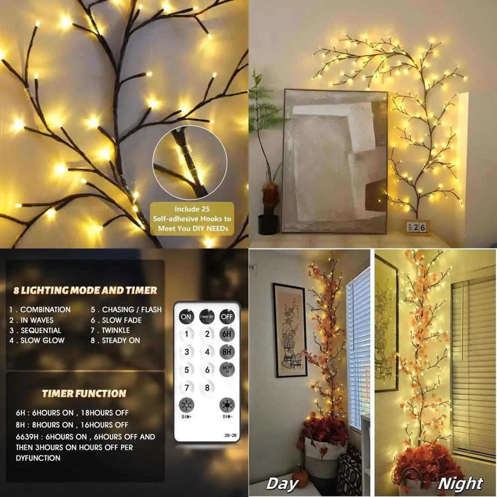 Luci Fatate Flessibili a 144 LED Scintillanti per Albero o Parete, Confezione da 2, Ideali per Decorazioni Natalizie