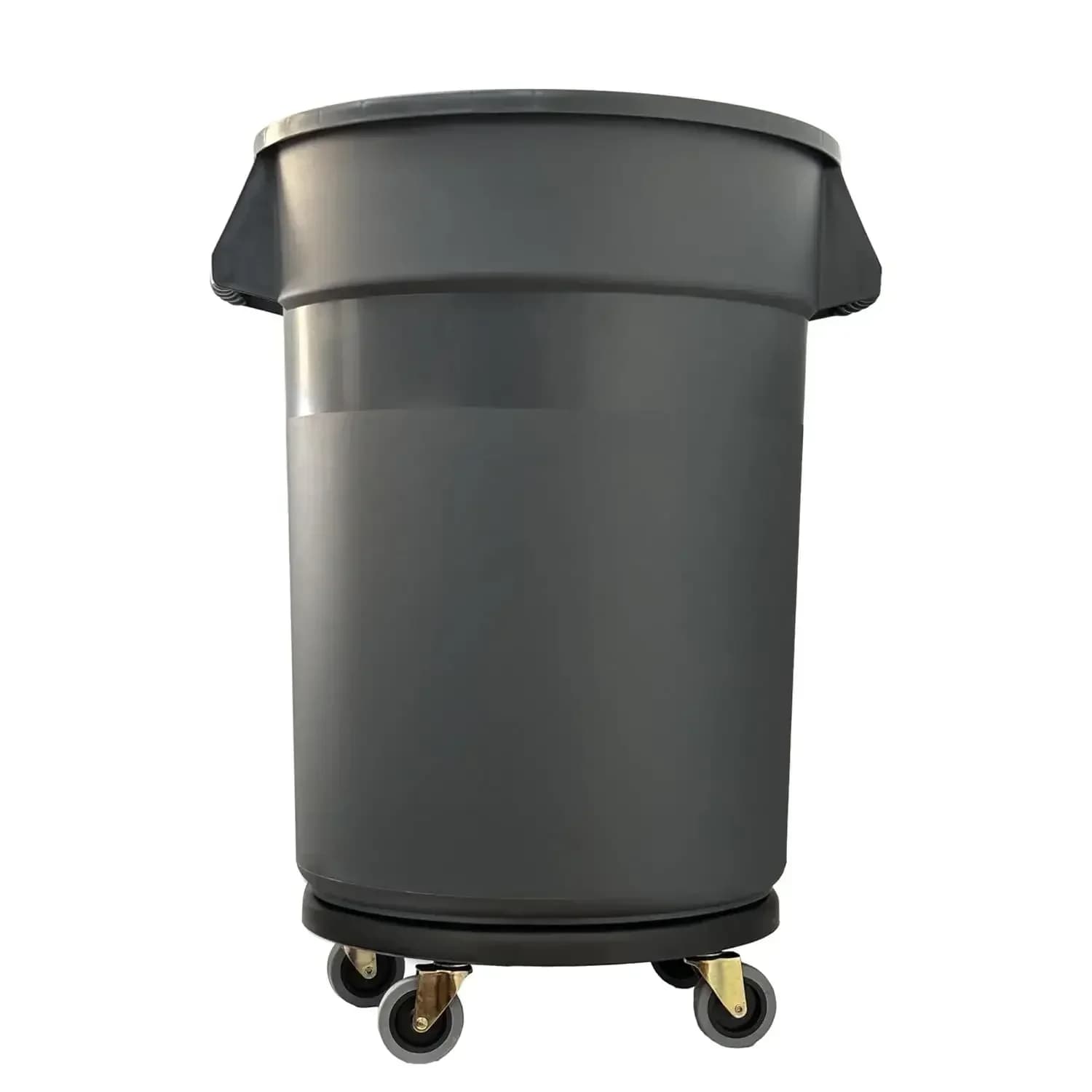 Bidone della Spazzatura da Esterno da 32 Galloni con Coperchio e Ruote, Robusto Bidone Rotondo con Maniglia per Garage, Giardino e Patio