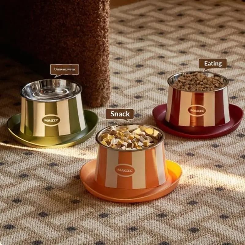 1PC Stainless Steel PP Interesting Hat Shapes Pet Feeding Bowl Elevated Stand Durable Anti-Slip For Dog Cat Food Accessories
