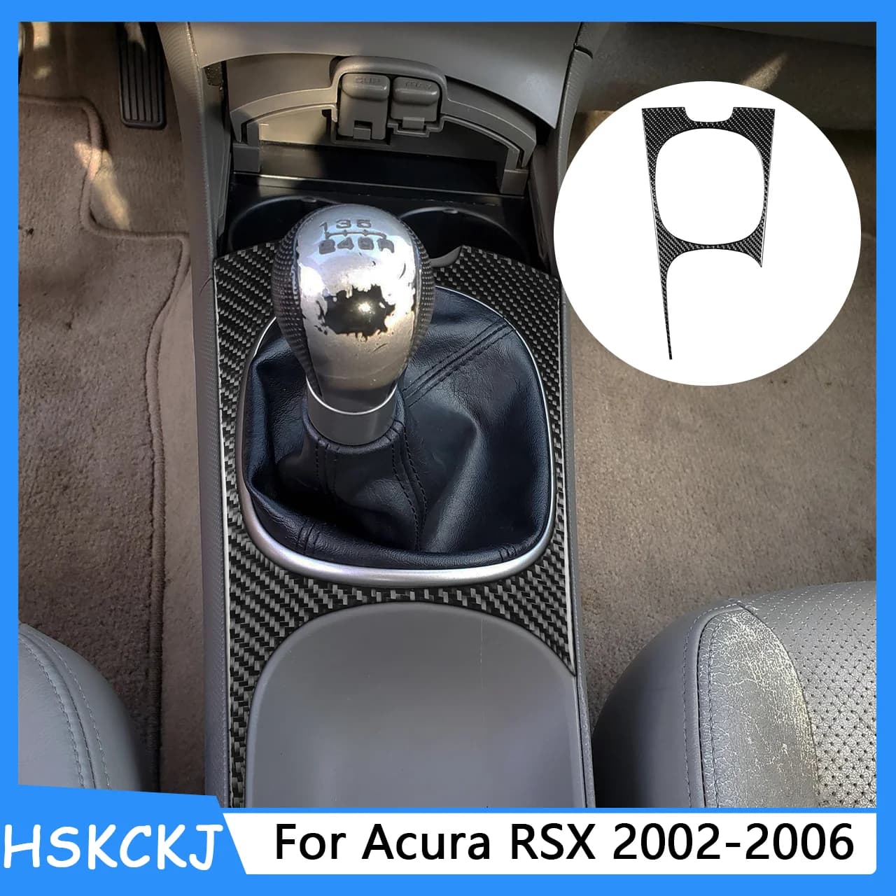 For Acura RSX 2002-2006, Carbon Fiber Decorative Cover for Central Control Panel and Change, Interior Accessories