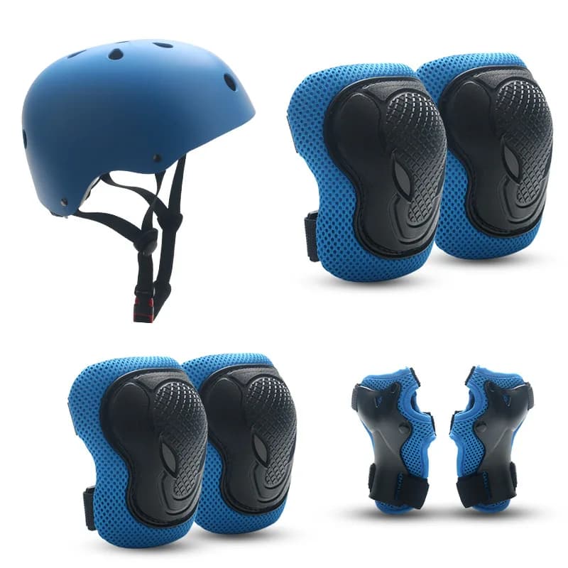 Set di casco e ginocchiere per skateboard per bambini con protezioni per gomiti e polsi per ciclismo, monopattino e bicicletta.