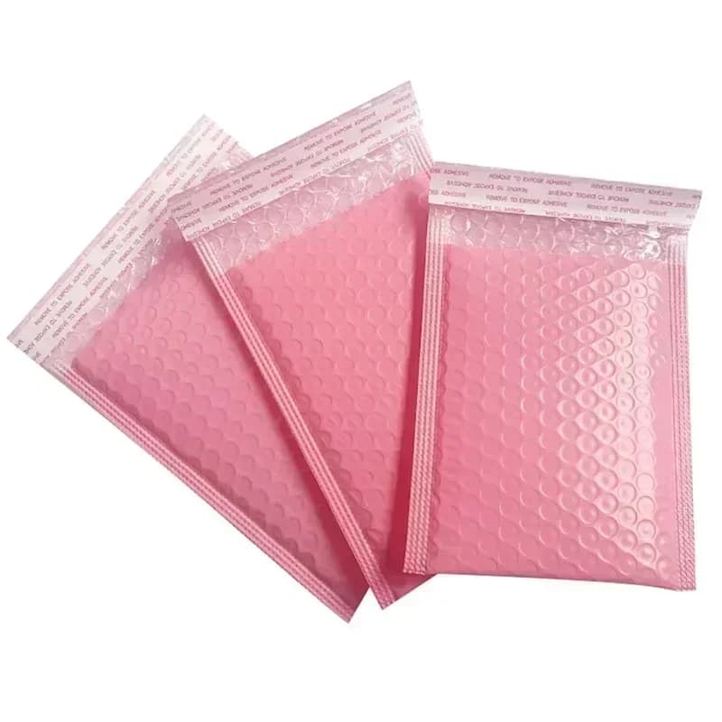 20pcs Colorful Polyethylene Bubble Mailers Self-sealing Padded Envelopes Gift Bags Pink Courier Punching Bags
