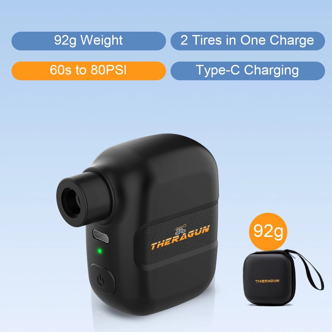 Mini Bicycle Pump Rechargeable Portable Air Inflator 100PSI 5V Type-C Bike Accessories for Bike Schrader Presta Tires.
