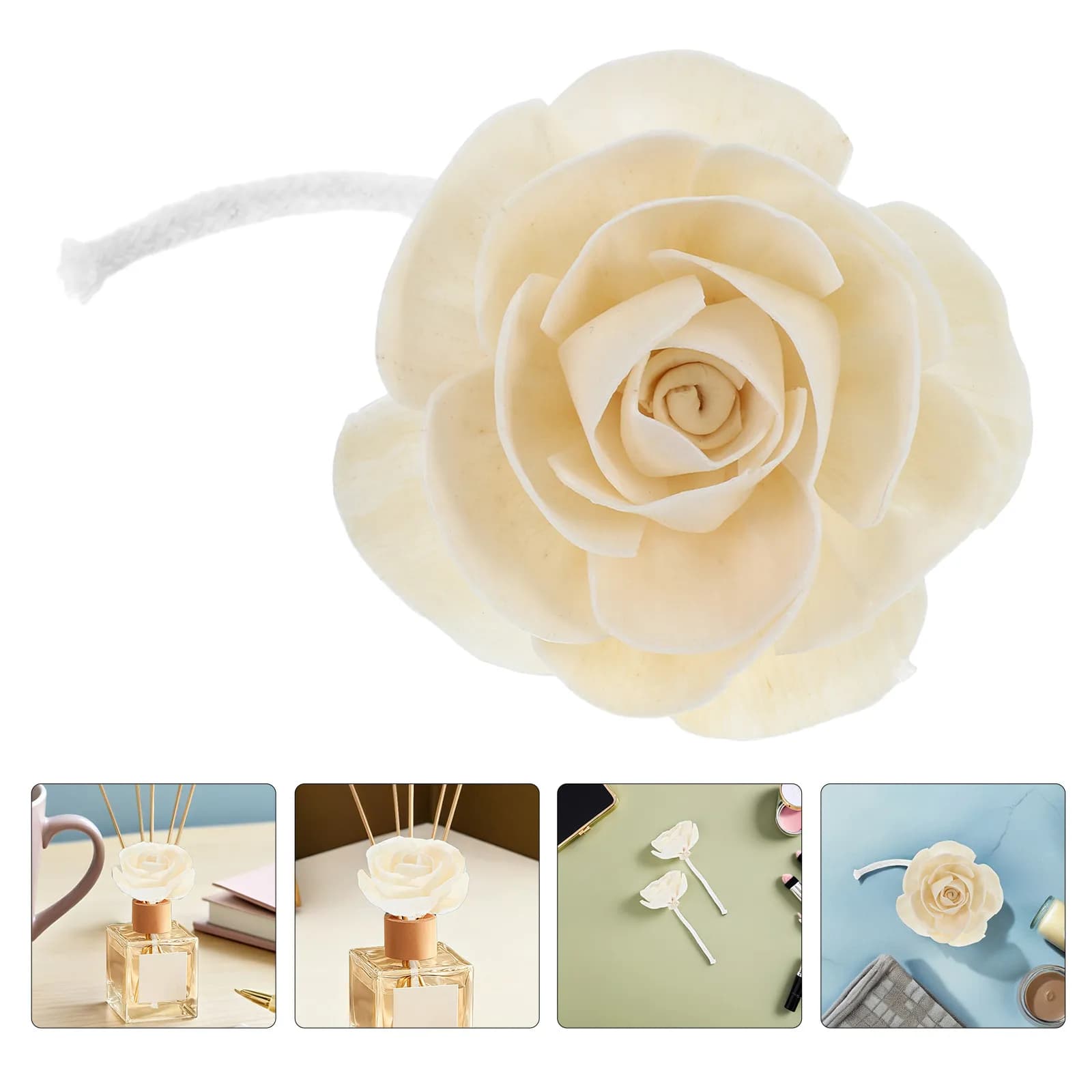 Set di 4 Bastoncini Diffusori di Fiori Artificiali, Ricarica per Diffusore di Oli Essenziali, Ornamenti Fai-da-Te per Decorazione Casa