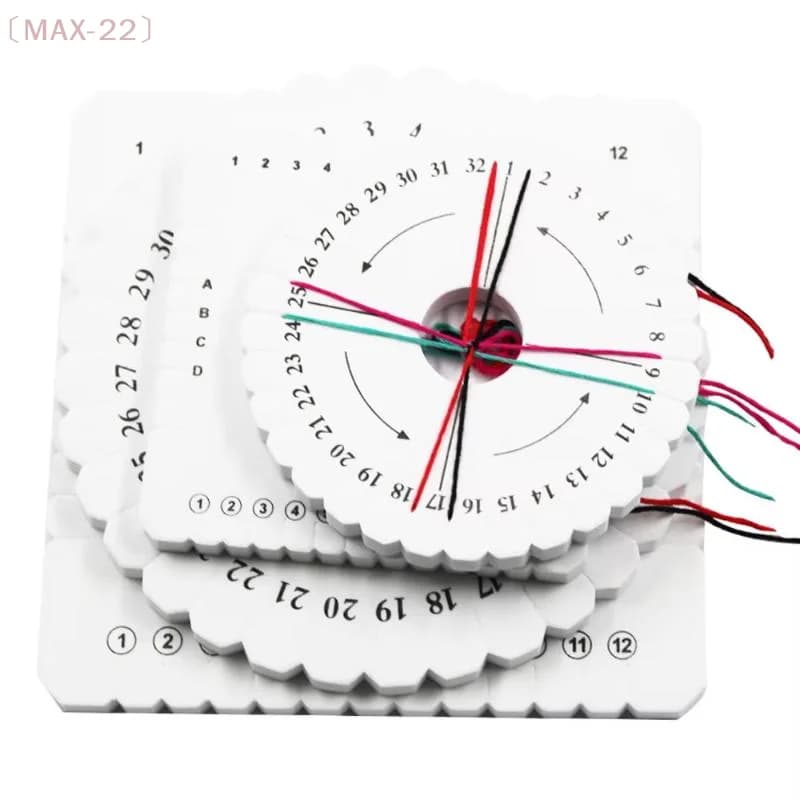 〔MAX-22〕4Pcs Braiding Disk Round Square Kumihimo Beading Cord Disc Braiding Braided Plate DIY Bracelet Loom Weaving Board
