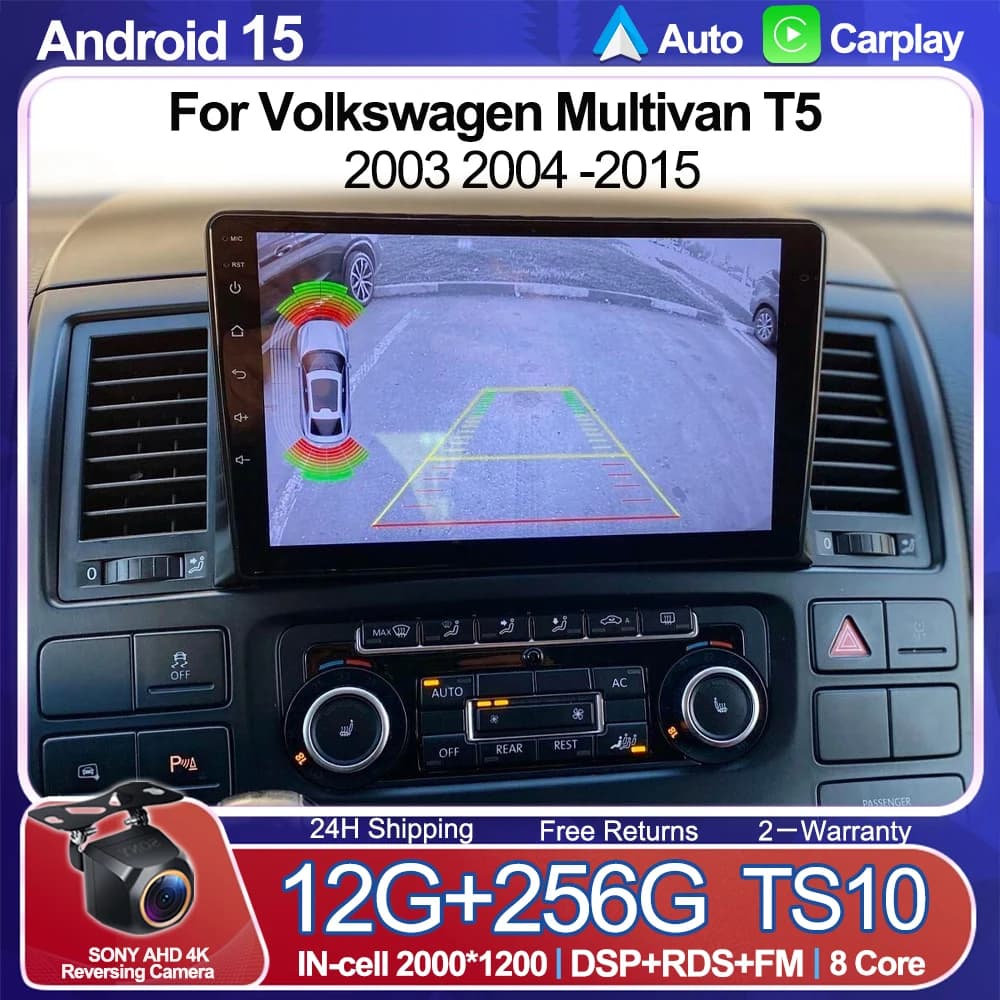 Autoradio Android da 9 pollici CarPlay per Volkswagen Multivan T5 2003 2004 -2015 Car Multimedia Navigazione GPS WIFI 5G NO 2DIN DVD RDS