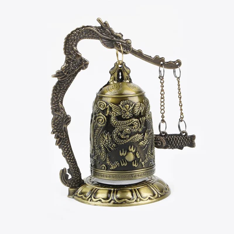 Exquisite Alloy Dragon-Patterned Pendulum Ornament, Chinese-Style Ethnic Design, Metal, Suitable As An Office Gift Or Decoration