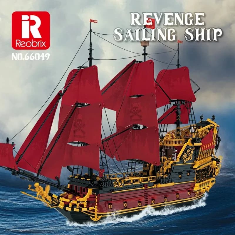 Nave pirata Venge Nave a vela Nave da guerra Modello Building Blocks 5666PCS, Nave Cruiser Building Blocks Set Puzzle Regalo per adulto