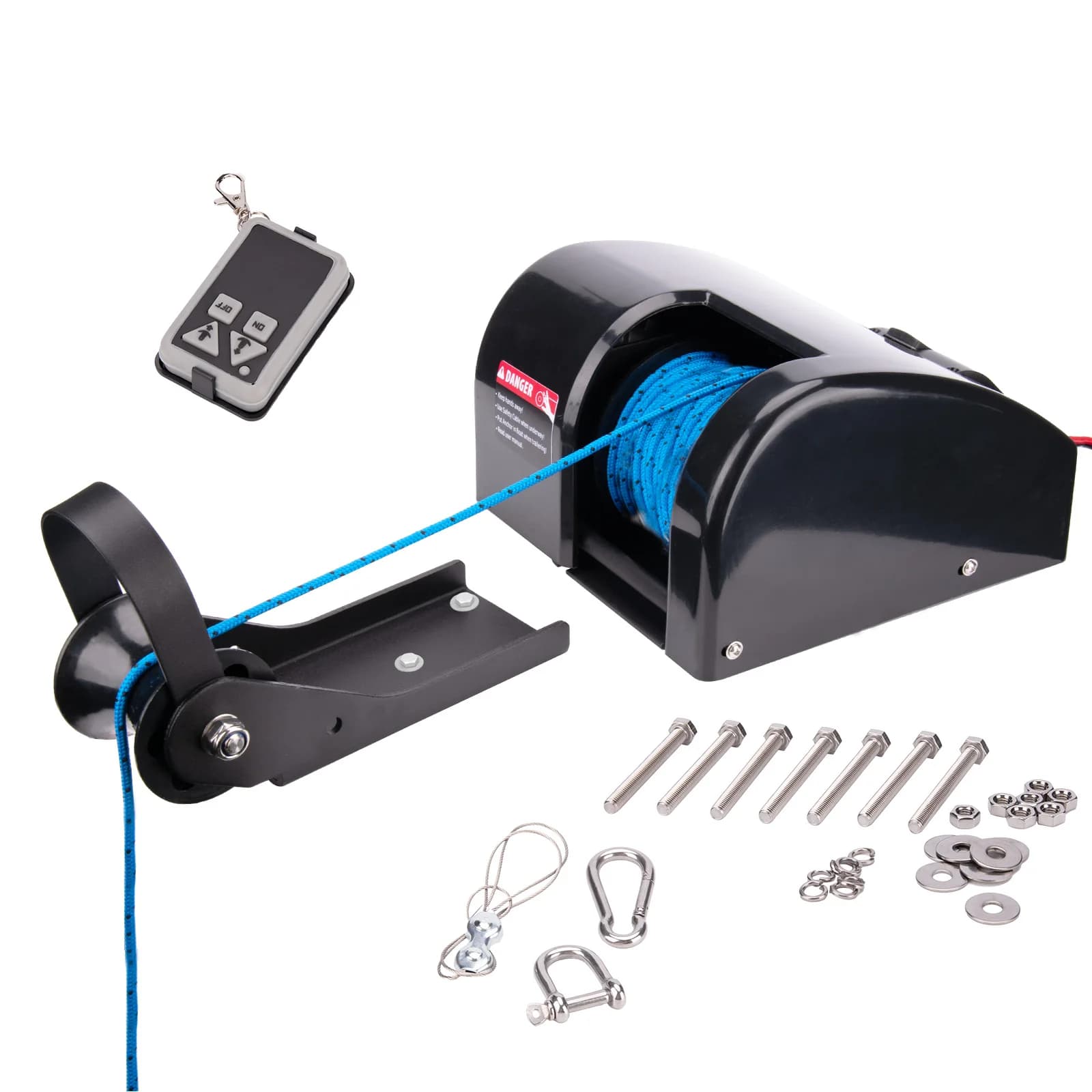 Wireless remote control kit for anchorage for pontoon boat for salt water with winch for electric anchor 25 pounds