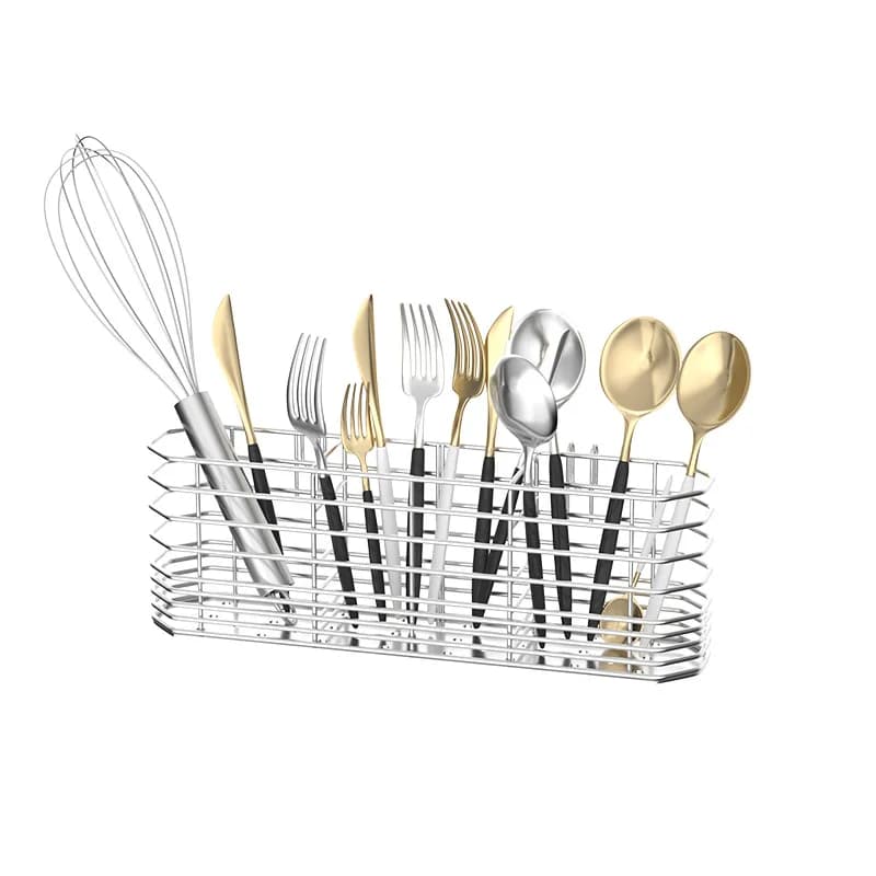 Cestino pensile per stoviglie in acciaio inossidabile 304, scatola portaoggetti da bancone da cucina, coltelli per la casa, portacucchiai, scolapiatti