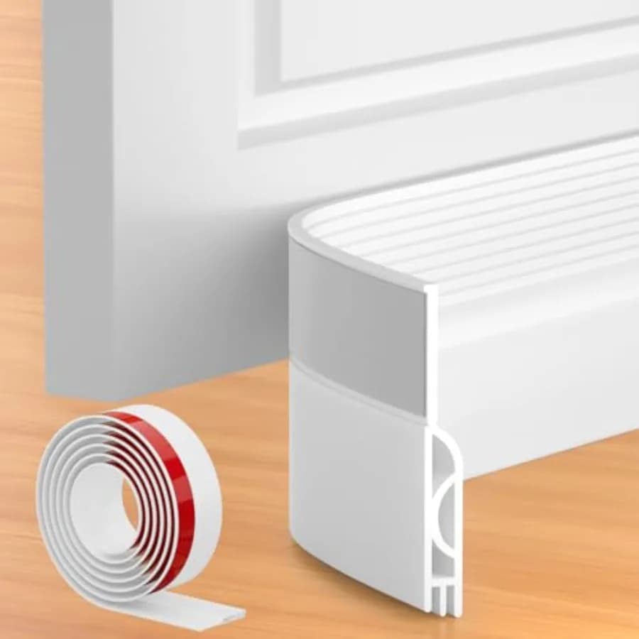 Set di 5 Paraspifferi per Porta, Guarnizione Regolabile per il Fondo della Porta, Riempitivo per Fessure sotto la Porta per Porte Esterne e Interne
