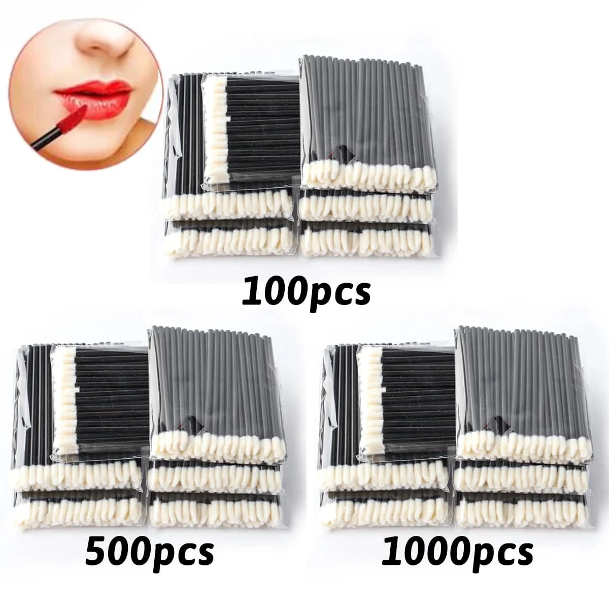 Wholesale 50/1000 pcs Lip Brushes Applicators Eyelash Brush Lip Brush Lucidalabbra Lip Applicator Makeup Tool