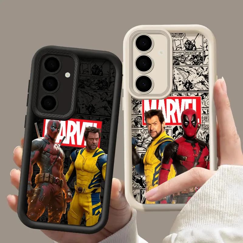 Cover per Samsung Galaxy S26 S25 S24 S23 S22 Plus S21 Ultra S20 FE Marvel Deadpool e Wolverine, custodia posteriore per telefono S26Ultra