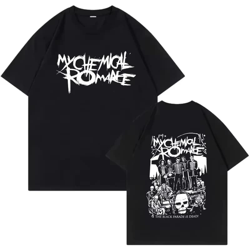 T-shirt con stampa grafica My Chemical Romance, estive, da uomo e da donna, alla moda, casual, larghe, streetwear, girocollo, a maniche corte