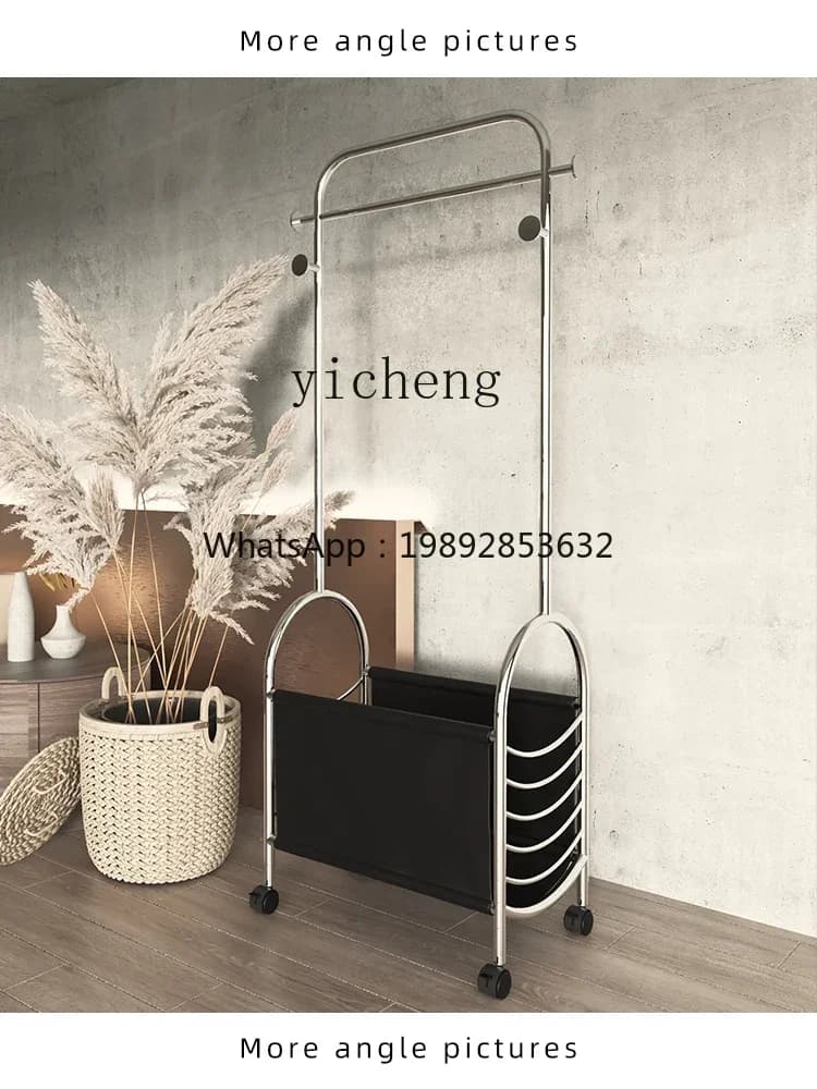 Floor hanger for TT dirty clothes basket, built-in bedside clothes hangers
