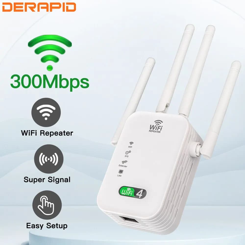 Ripetitore WIFi da 300M amplificatore wi-fi 802.11N 2.4GHz ripetitore di segnale Wireless estensore di potenza intelligente per l'impostazione facile della casa dell'ufficio