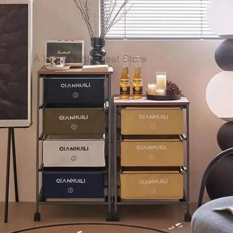 Armadietto portaoggetti con cassetti in stile industriale, mobile con ruote, scrivania per computer, armadietti per soggiorno, armadietto per riporre oggetti