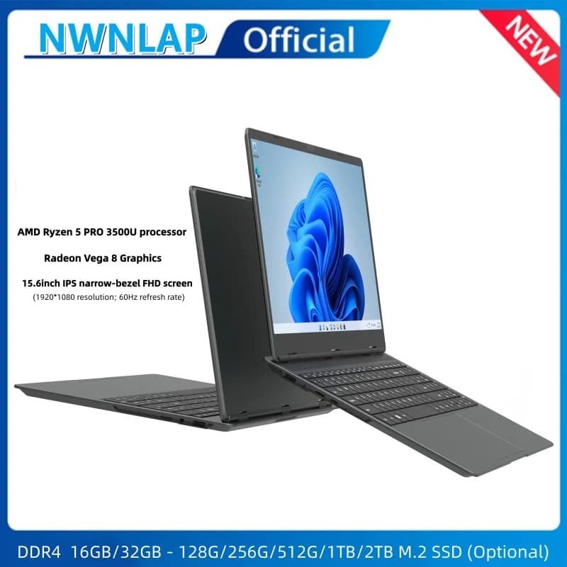 Laptop Amd Ryzen 5 Pro 3500U, Schermo 15.6 Pollici 1920*1080 IPS, 16G/32G, 1TB SSD, Tastiera Inglese Completa di Alta Gamma per Business