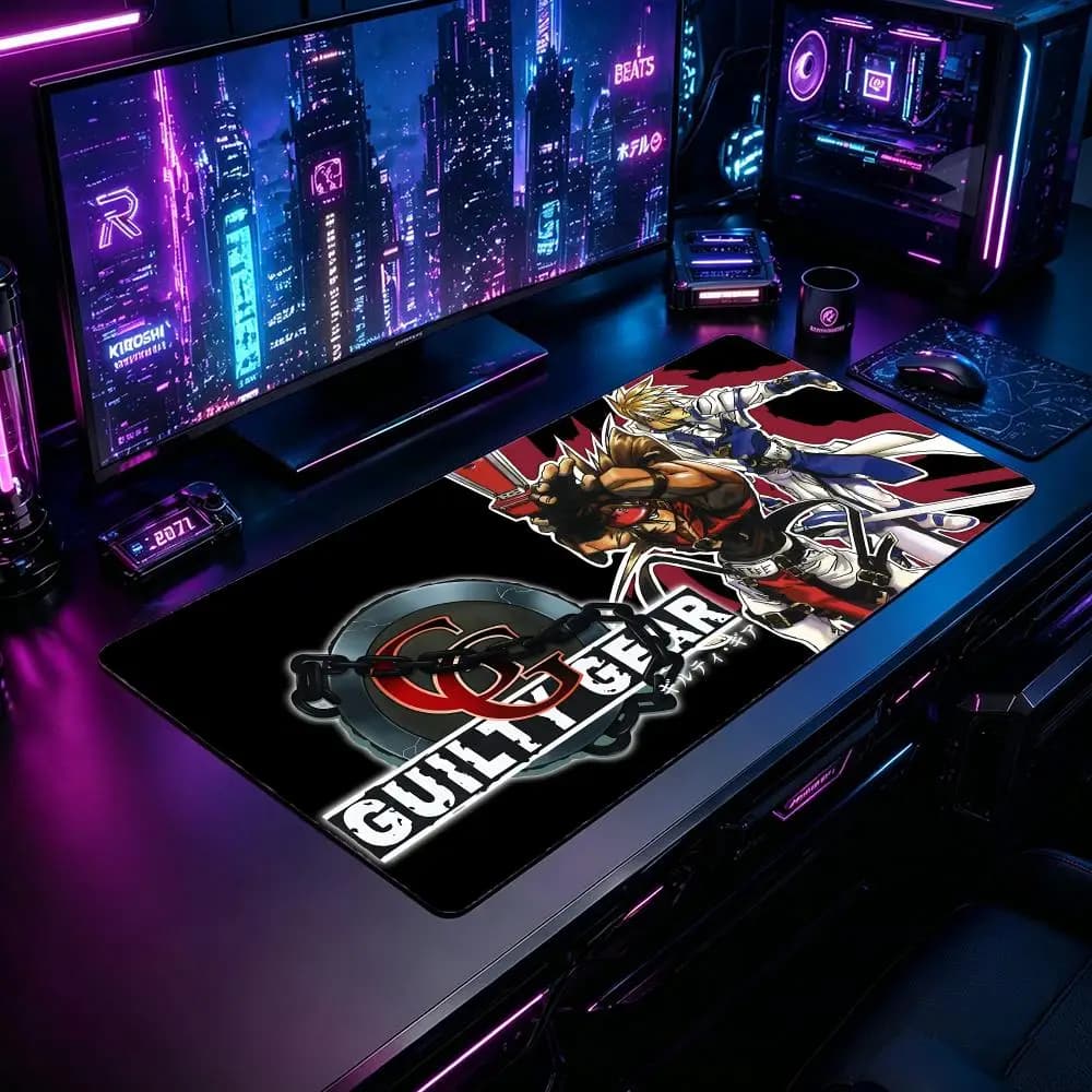 Tappetino per Mouse da Gaming Guilty Gear XXL, Grande Tappetino da Scrivania Antiscivolo in Gomma, Mousepad Esteso per PC e Laptop